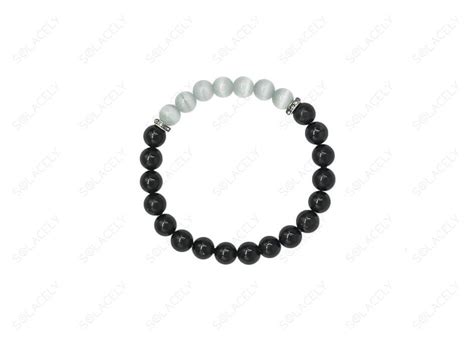 Black Tourmaline and Selenite Bracelet for Healing - Solacely