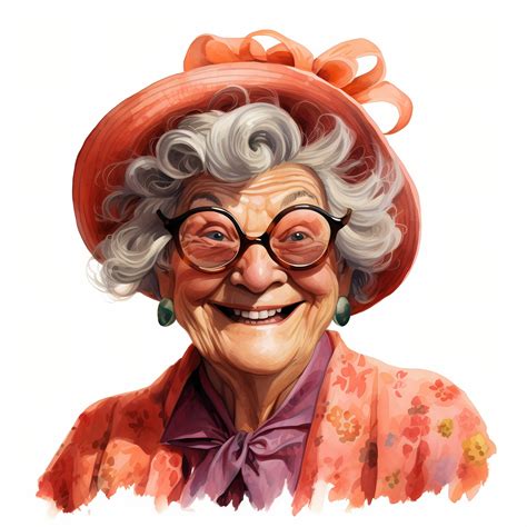 Happy Grandma Cartoon