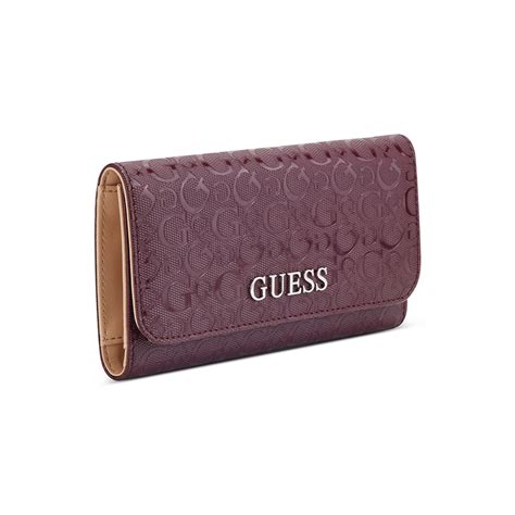 Buy Guess Merlot Red Printed Abbas Slim Long Wallet Online