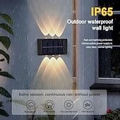 2pcs Outdoor Wall Lights Solar Waterproof LED Lamp Porch Wall Lamps ...