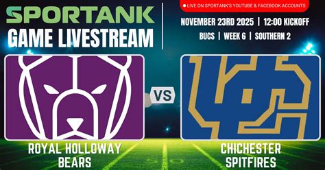 UK American Football Livestream - Royal Holloway Bears vs Chichester ...
