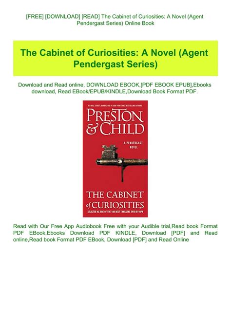 [FREE] [DOWNLOAD] [READ] The Cabinet of Curiosities A Novel (Agent ...