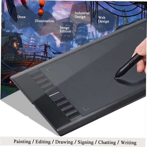Buy Ugee M708 Upgraded Graphics Drawing Tablet Board with Battery-free ...