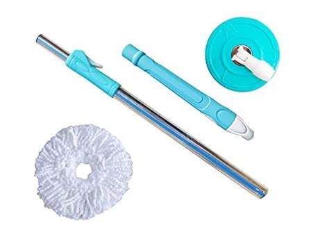 Standard Mop Stick Rod and Refill - Stainless Steel Pole Spin Mop ...