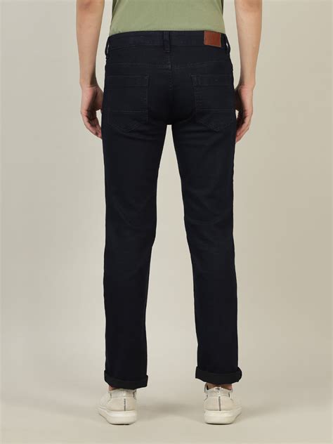 Dark Blue Solid Mid Rise Casual Slim Fit Jean - Buy Online India ...
