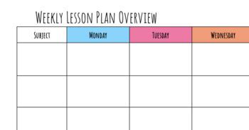 Weekly Overview of Lesson Plan 的图像结果