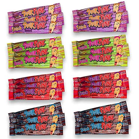 Sour Punk Mix Chewy Candy Jelly Sticks, 40g (Strawberry, Apple, bluebe ...