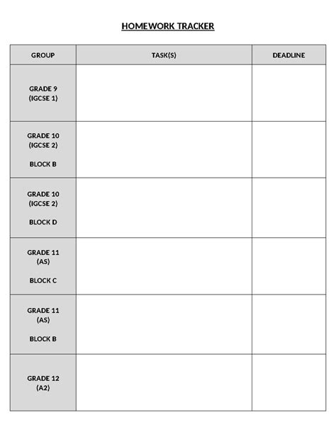 Homework Tracker - B.COM - HOMEWORK TRACKER GROUP TASK(S) DEADLINE ...