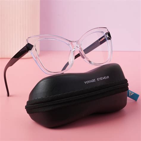 Voyage Glam Transparent Cateye Eyeglasses for Women (68092MG4009-C2 ...