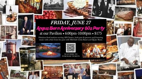 65th Anniversary Party , Pavilion at the Angus Barn, Raleigh, 27 June ...
