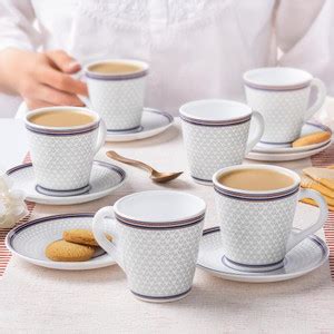 Larah by Borosil Pack of 12 Opalware Premia Series Starlight 12pc 160ml ...