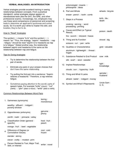 Image result for Analogy Test Tips