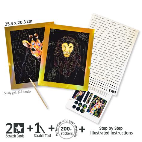 JoGenii|Animal-Power-Scratch-Art-with-Stickers|Chalks and Chuckles