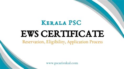 EWS Reservation for Kerala PSC