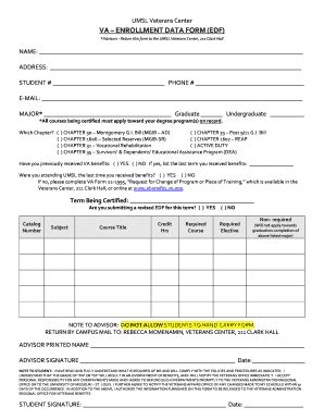 Fillable Online umsl Bvab enrollment data form edf - University of ...