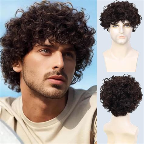 Creamily Curly Hair Wig for Men, Male Wigs That Look Real,Artificial ...