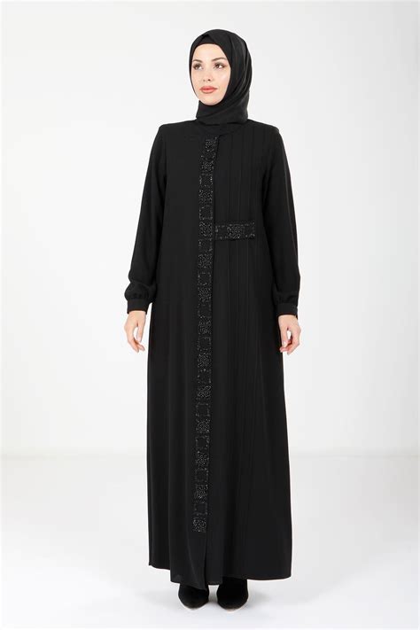 Black Square Stone Dress - Beyza | ElbiseBul