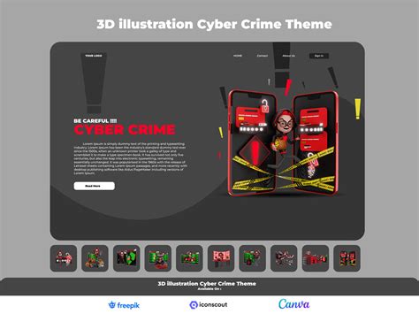 3D illustration cyber crime theme :: Behance