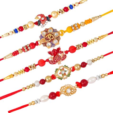 Buy Fashion Frill Stylish Multi color Rakhi Set For Brother Men Bhai ...