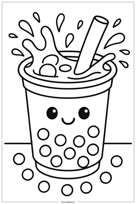 Kawaii Cat with Ice Cream Coloring Page (Free PDF&PNG Printable)