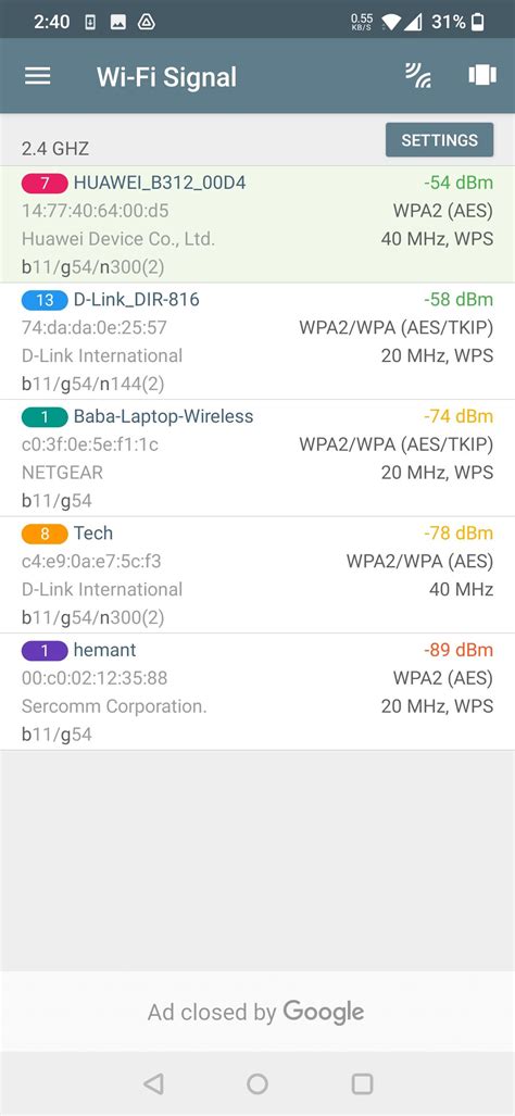 Image result for Android-App WiFi Analyzer