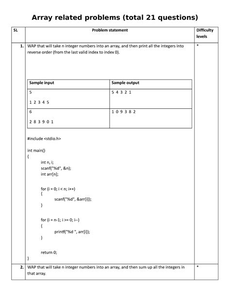 Image result for Example Problem of Array in Programming