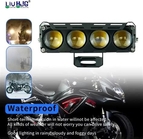 LIU HJG 4 Lens Fog Light with Devil Eye Yellow/White Steady & Flashing
