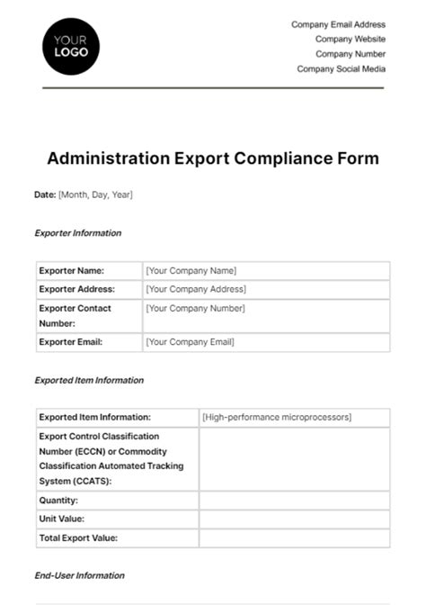 Image result for Export Control Plan Template