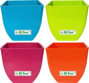 RGDECOR 4 Pearl Plastic Planters | 5 Inch | Plant Pots | Plastic Gamla ...