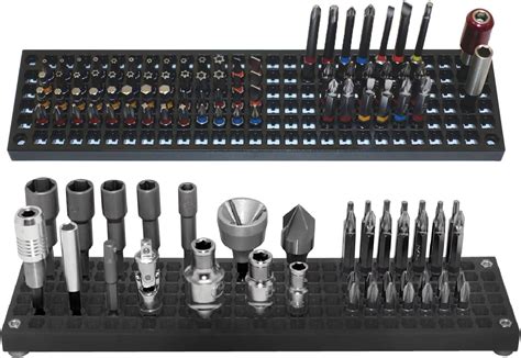 FREE ZONE - Bit Organizer Set (Black) | 158 Hole Bit Storage | 1/4 Inch ...