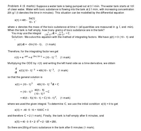 Image result for Tank Problem Diff EQ