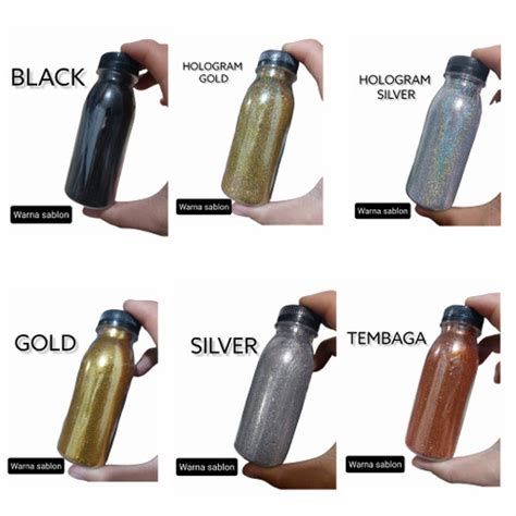 Jual Gliter bubuk hologram gliter gold silver 100ml halus - Botol ...