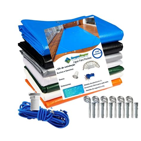 Capa para Piscina Acquacapas 300 micra 7 X 3,5 Térmica+limpeza+proteção ...