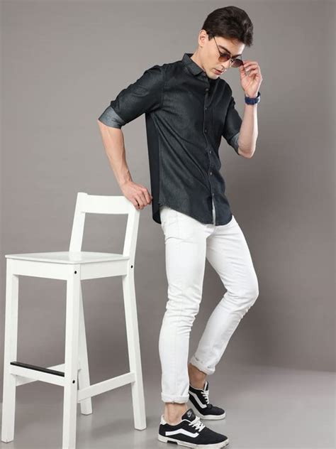 Buy STREETKING Street King Men Black Denim Casual Regular Fit Full ...