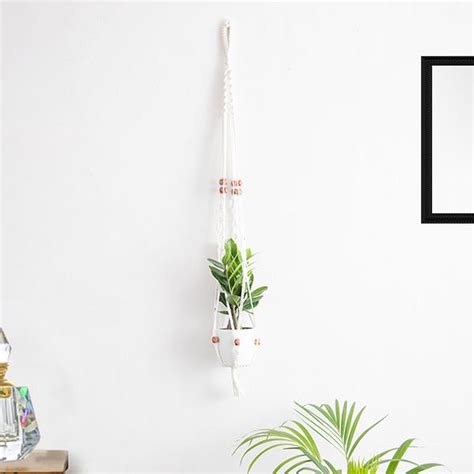 Buy Handmade SA003 Macrame Hanger for Plants (PP, White with Beads ...