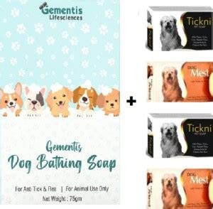 gementis PREMIUM DOG BATHING SOAP 75GM + 2 DOG MEST SOAP + 2 TICKNIL ...
