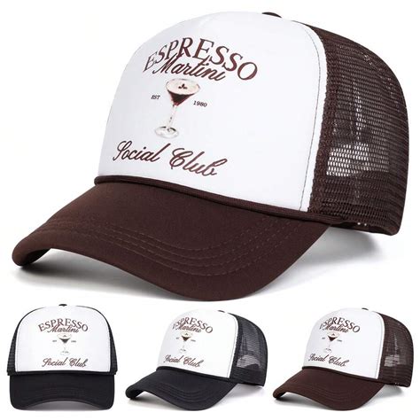 1pc Women's Espresso Martini Social Club Trucker Hat With Embroidered ...