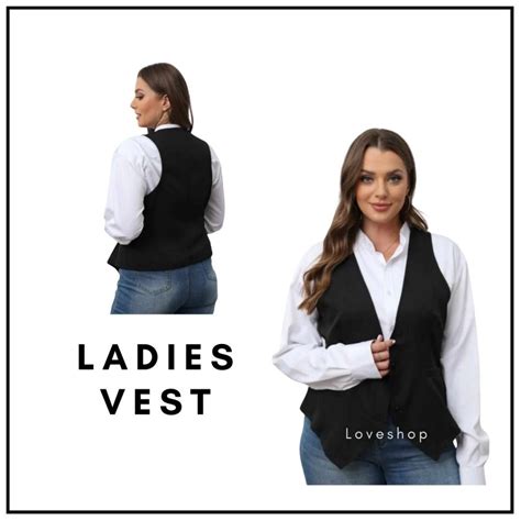 LADIES BLACK VEST FORMAL WITHOUT COLLAR | Shopee Philippines