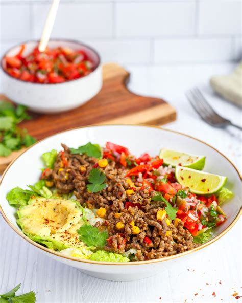 Ground Beef Taco Salad Bowl with Pico de Gallo - StreetSmart Kitchen