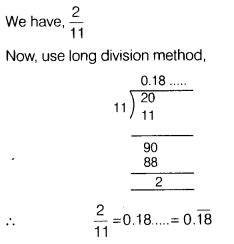 Write in decimal form of 2/11 and also find the nature of the decimal ...