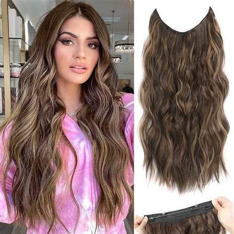 Amazon.com : Halo hair extensions with Adjustable Transparent Headband ...