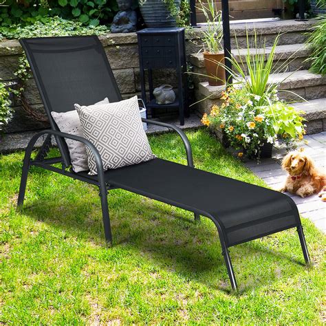 Buy Goplus Patio Chaise Lounge Outdoor Folding Recliner Chair w ...