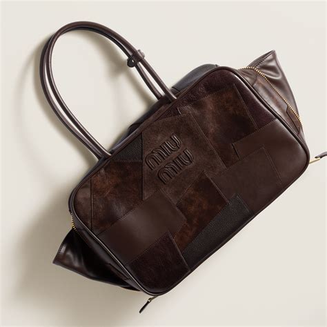 Bruyère-holz Beau Tasche Aus Patchwork-leder | Miu Miu