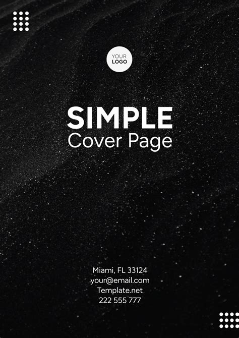 Simple Cover Page Template 的图像结果