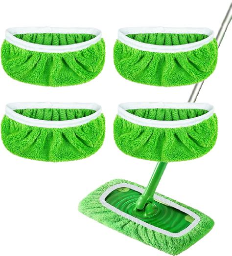 Amazon.com: 4 Pack Reusable Microfiber Mop Pads for Swiffer Sweeper ...