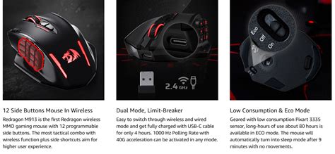 Impact Elite M913 - Wired and Wireless Mouse – Redragon India