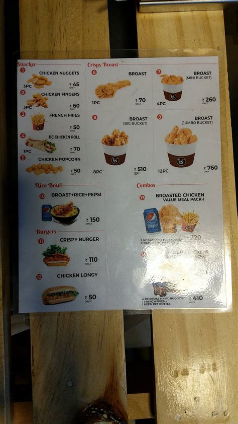 Menu at Broasted Chicken, Bengaluru
