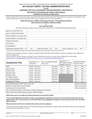 Fillable Online Cal OES Fire and Rescue - 2015 Salary Survey / Actual ...