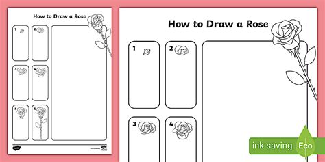 Rose Drawing Outline | How to Draw a Rose Step by Step Easy