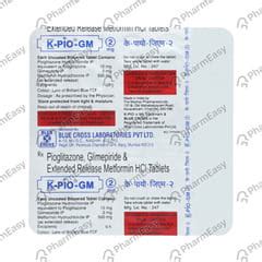K Pio Gm 2mg Strip Of 15 Tablets: Uses, Side Effects, Price & Dosage ...